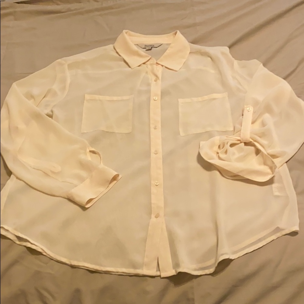 Ivory transparent blouse